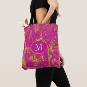 Painel de Fundo do Violeta Dourado Glitter Tote Ba