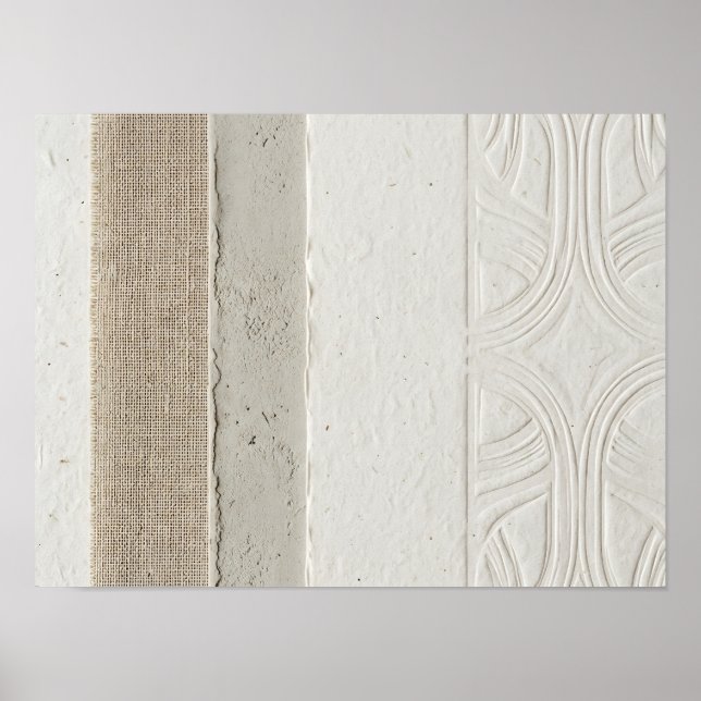 Painel de Poster de Tecido e Papel com Relevo em M (Frente)