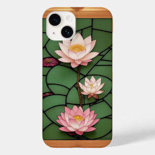 Painel de Vidro Colorido com Flor de Lótus em Flor