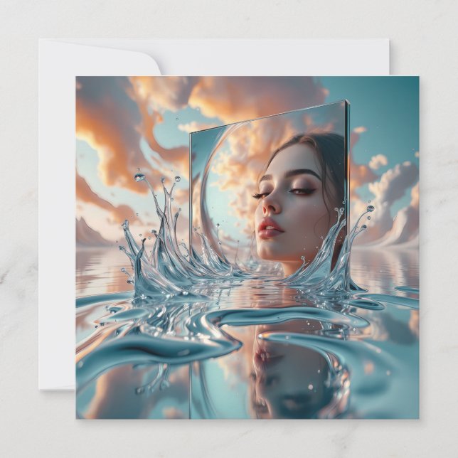 painel espelho flutuante sai de um mar calmo (Frente)