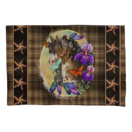 Paint Horse Mustang com Íris e borboletas