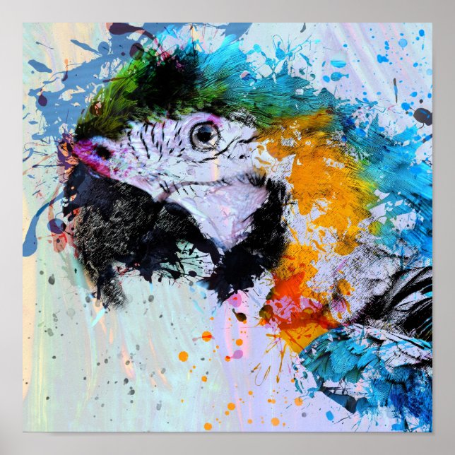 Paint Splash Parrot | POSTER IMPRESSÃO (Frente)