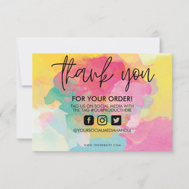 Paint Splatter Watercolor Obrigado Media Insert (Frente)