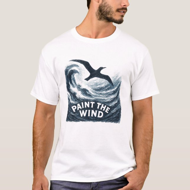 Paint The Wind Stormy Brush Bird T-Shirt (Frente)
