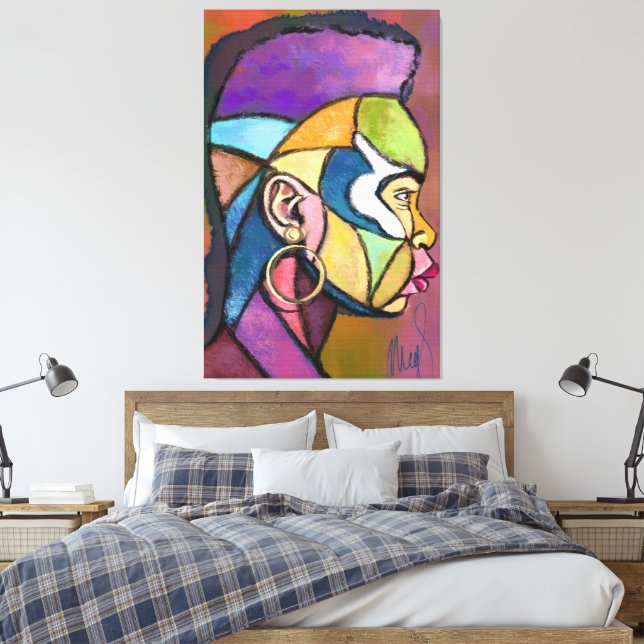 Painted Art African Man Canvas Print (Insitu(Quarto))