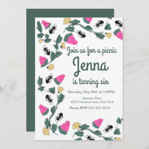 Painterly Ant Picnic Inseto Aniversário