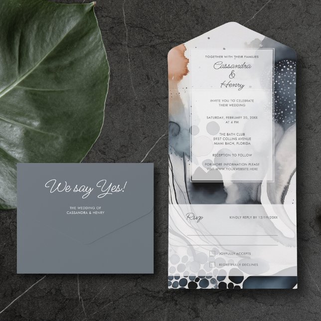 Painterly Watercolor Modern Moody Blue Wedding (Criador carregado)