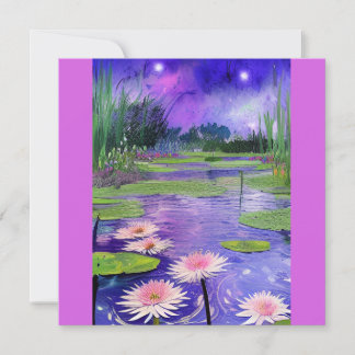 Painting Starry night no Pond