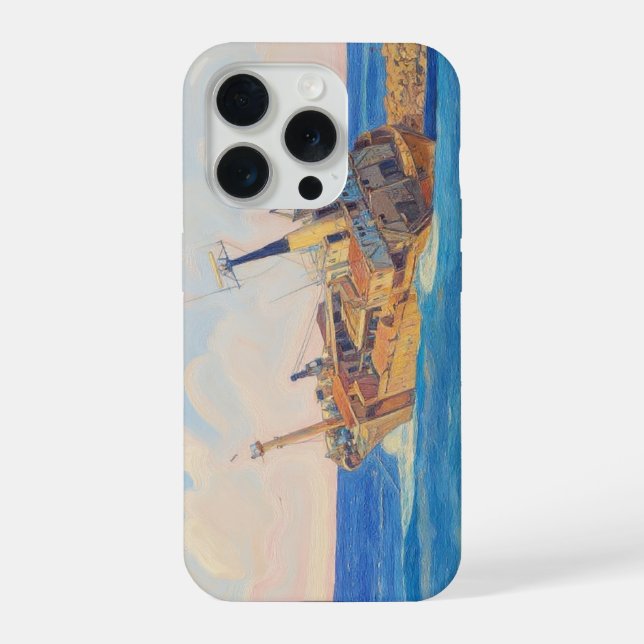 Painting style image of Edro III shipwreck Paphos  (Verso)
