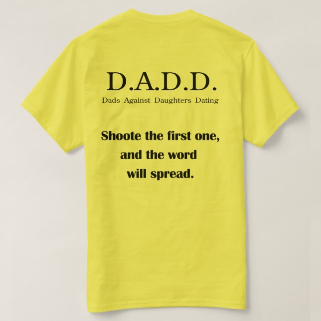 Pais contra as filhas que datam o t-shirt (Verso do Design)