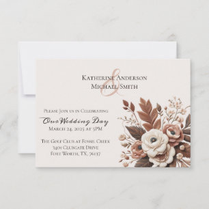 País Elegante Moderno Ocidental - Convite Floral