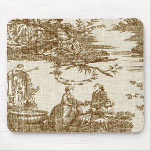 País francês Toile Brown Mousepad do vintage