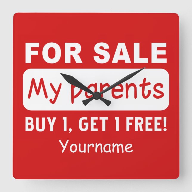 PAIS PARA VENDA de relógio de parede personalizado (Frente)