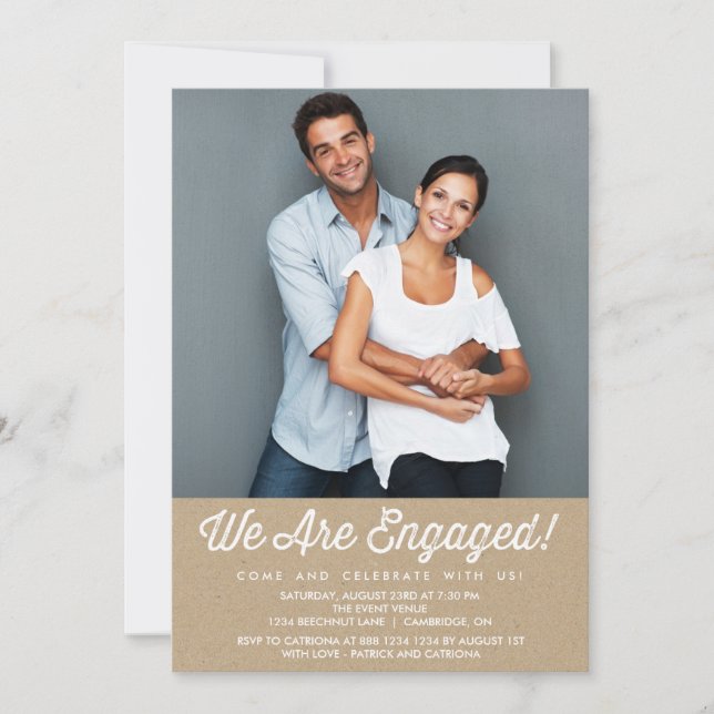 PAÍS RÚSTICO | CONVITE À FESTA DE NOIVADO DE FOTOS (Frente)