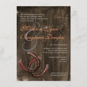 País Rústico Ferradura Convites De Casamento De 