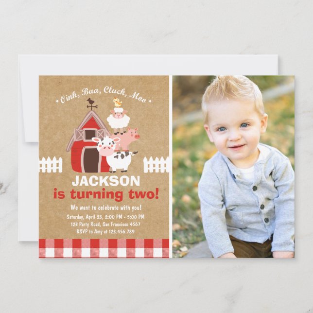 País velho de McDonald do aniversário dos convites (Frente)