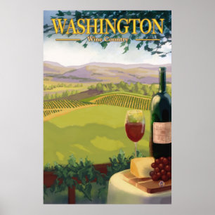 País Vinho de Washington - Poster de viagens