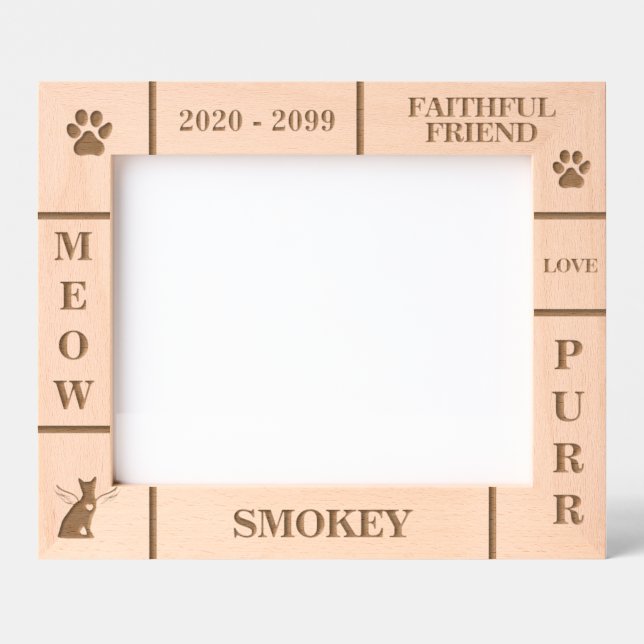 Paisagem 10x8 Pet Memorial Angel Nome Ano (Front)