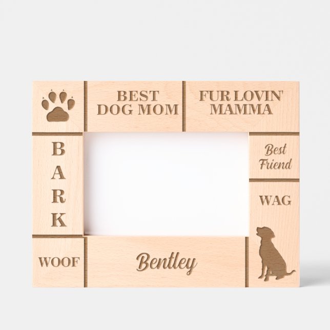 Paisagem 6x4 BEST Dog MOM Ever Nome Personalizado (Front)