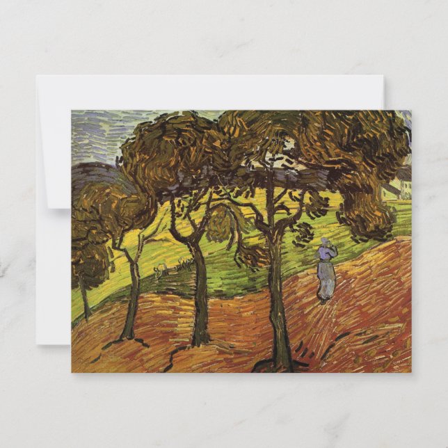 Paisagem, Árvores e Figuras por Vincent van Gogh (Frente)