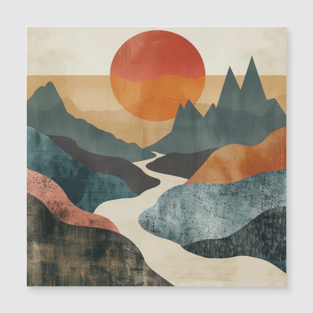 Paisagem Boho Abstrato (5) (Frente)