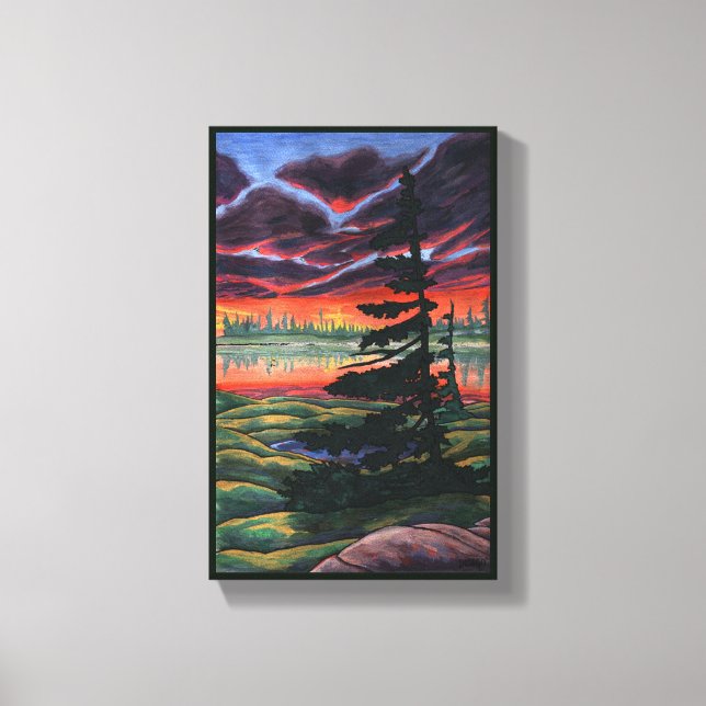 Paisagem Canadiana Painting Sunset Canvas Small (Frente)