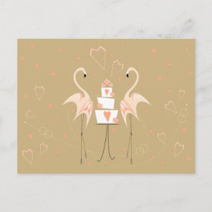 Paisagem com cartão postal Flamingo Wedding