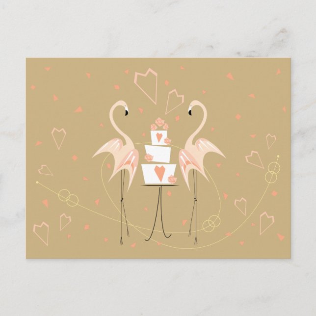Paisagem com cartão postal Flamingo Wedding (Frente)