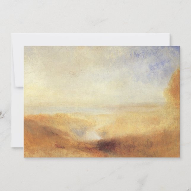 Paisagem com Distant River Bay por Joseph Turner (Frente)