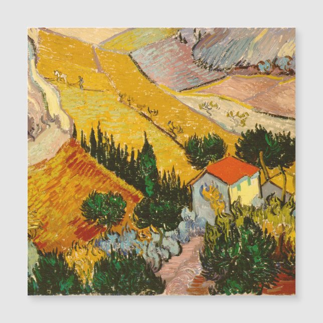 Paisagem com House e Ploughma Vincent van Gogh (Frente)