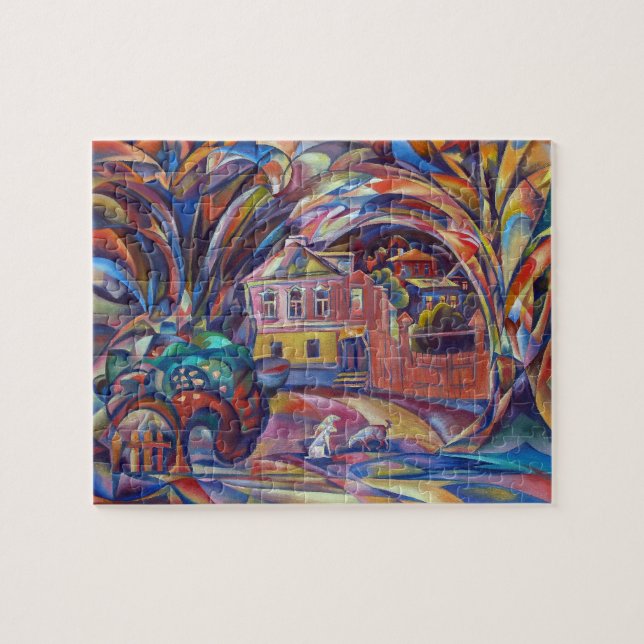 Paisagem com o presente difícil do quebra-cabeça (Horizontal)