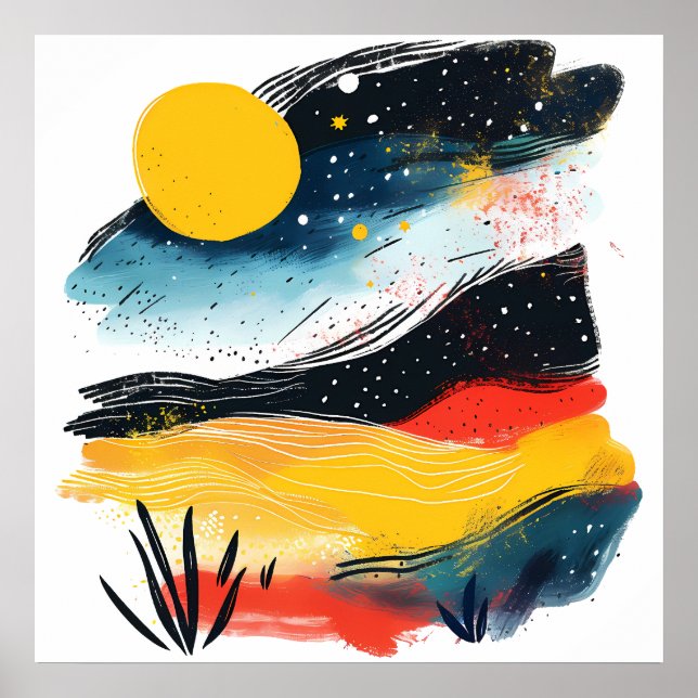 Paisagem com Sun e Ni Poster (Frente)