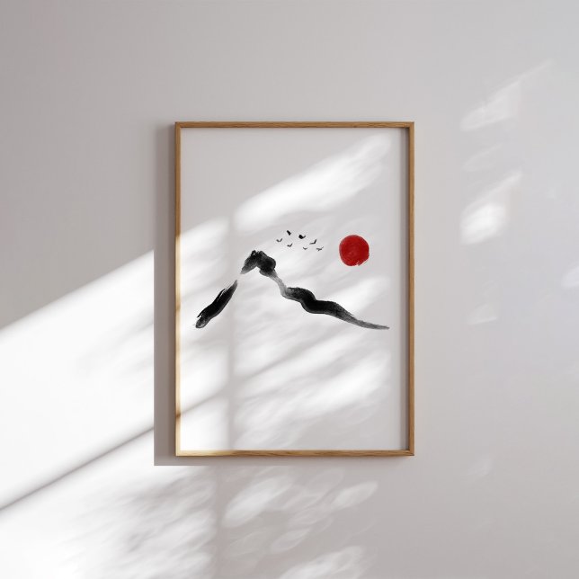 Paisagem da Montanha de Tinta Coreana com Poster d (Criador carregado)