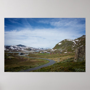 Paisagem da montanha no poster de Noruega