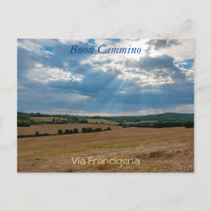 Paisagem da Toscana ao longo do cartão postal via