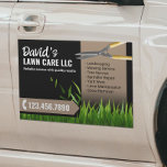 Paisagem de Cuidados Lâmpadas Remando Preto e bege<br><div class="desc">Magnet do Carro do Serviço de Aparência para Jardinagem Profissional.</div>