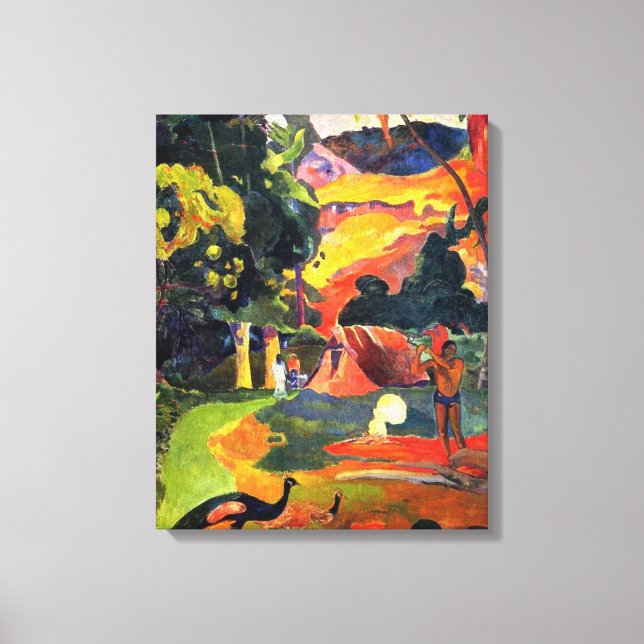 Paisagem de Gauguin com Canvas de Peacocks (Frente)