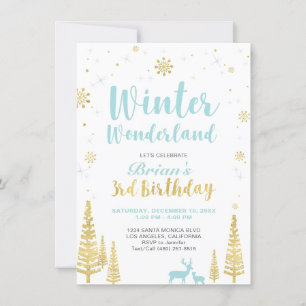 Paisagem de Inverno - Convite de 3º Aniversário - 