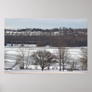 Paisagem de inverno Lago Congelado Poster