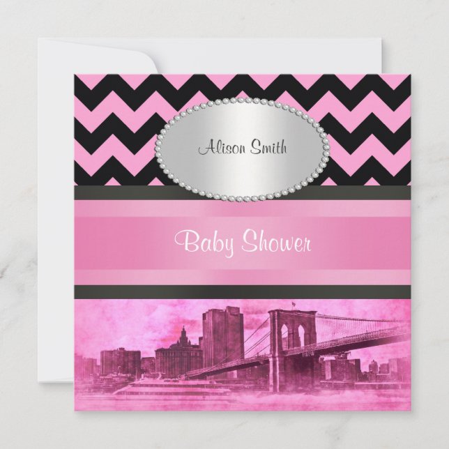 Paisagem de NYC Ponte de Brooklyn Convite de Churr (Frente)