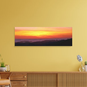 Paisagem de Pôr do Sol Dourado Impressão em Tela