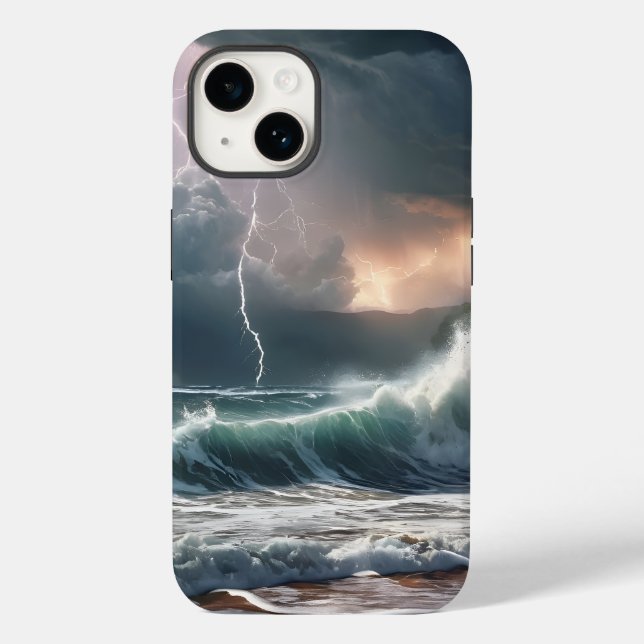Paisagem de Praia das Ondas de Relâmpago (Verso)