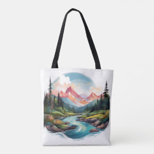 Paisagem de Serene Mountain com o Bag de Tote