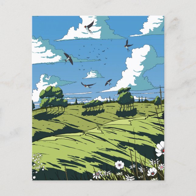 Paisagem De Vintage Japonesa À Noite (Frente)