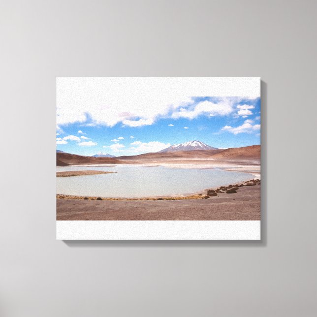 Paisagem do lago na canvas do altiplano (Frente)