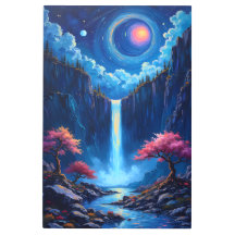 Paisagem em Cascata Fantasia com Árvores de Cereja