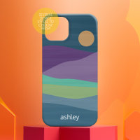Paisagem Flat Boho Abstrato Sunset e Mounts