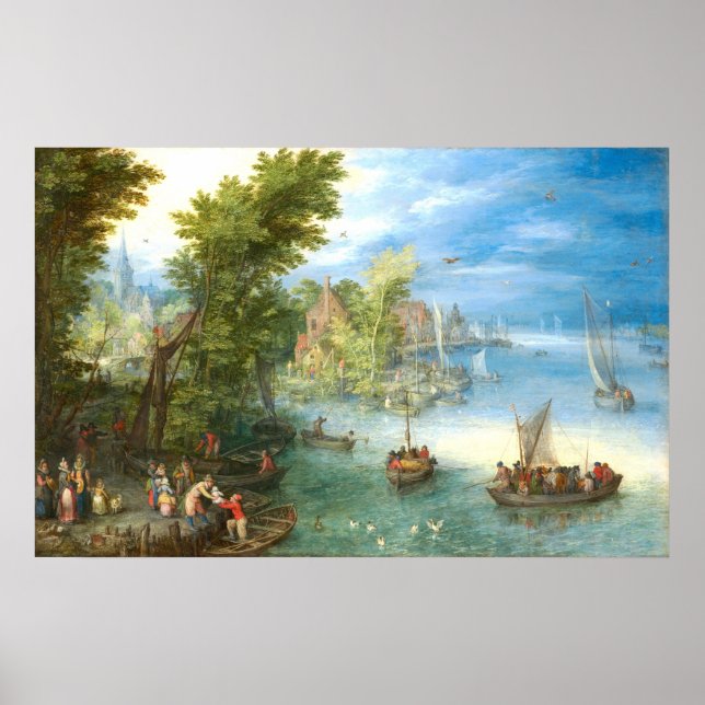 Paisagem fluvial - Poster de Belas Artes Jan Brueg (Frente)