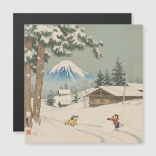 Paisagem japonesa de inverno - cartão magnético