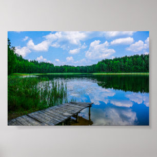 Paisagem natural Lago Pier Belarus Poster